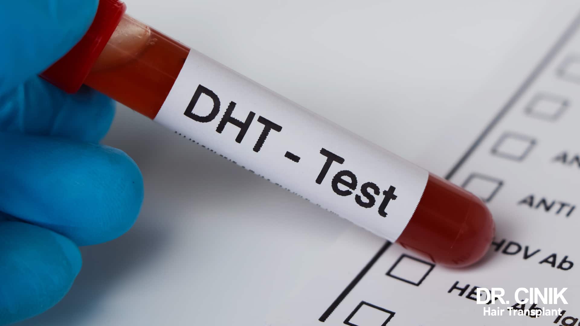 An assessment of the DHT level in the blood.